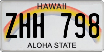 HI license plate ZHH798