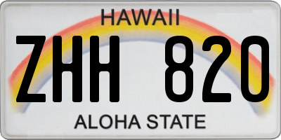 HI license plate ZHH820