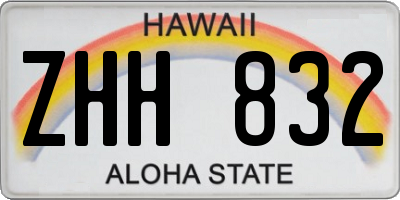 HI license plate ZHH832