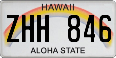 HI license plate ZHH846