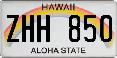 HI license plate ZHH850