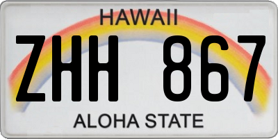 HI license plate ZHH867