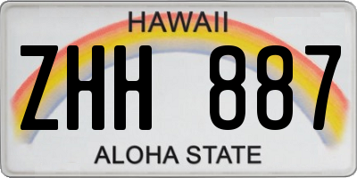 HI license plate ZHH887