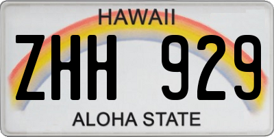 HI license plate ZHH929