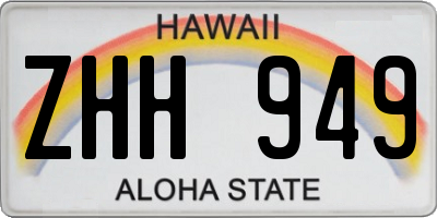 HI license plate ZHH949