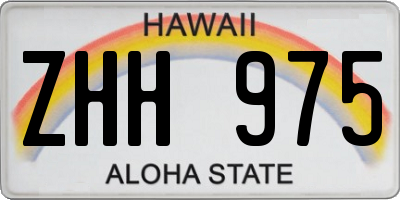 HI license plate ZHH975