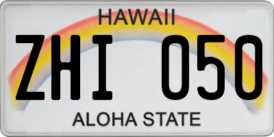 HI license plate ZHI050