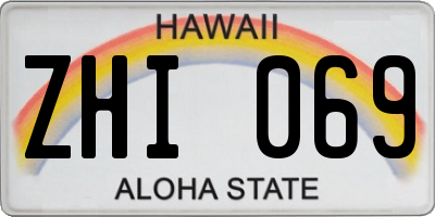 HI license plate ZHI069