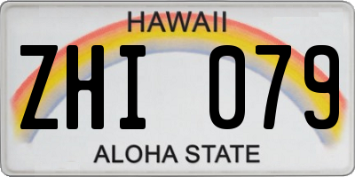 HI license plate ZHI079