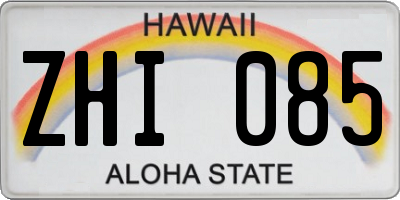 HI license plate ZHI085