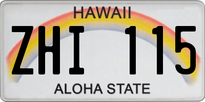 HI license plate ZHI115
