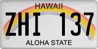 HI license plate ZHI137