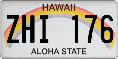 HI license plate ZHI176