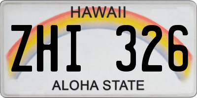 HI license plate ZHI326