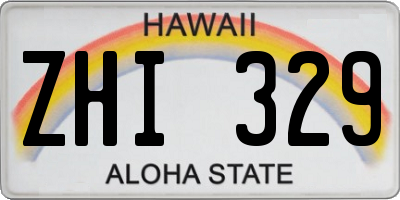 HI license plate ZHI329