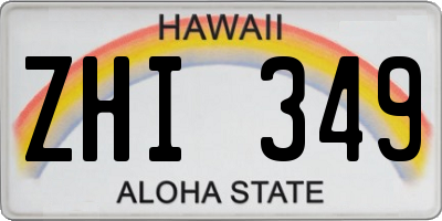 HI license plate ZHI349