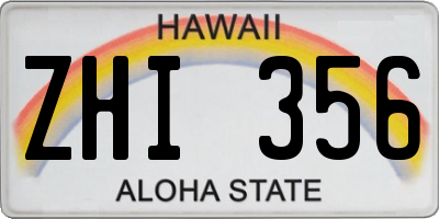 HI license plate ZHI356