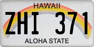 HI license plate ZHI371