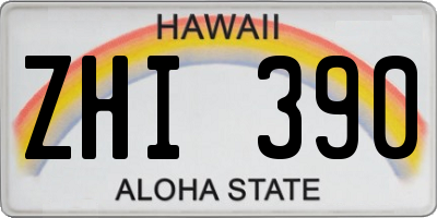 HI license plate ZHI390