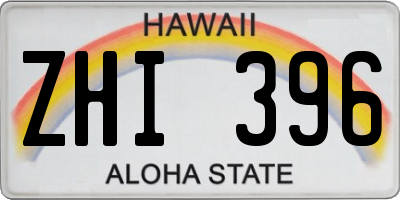 HI license plate ZHI396