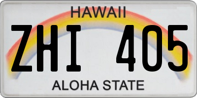 HI license plate ZHI405