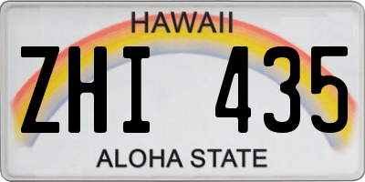 HI license plate ZHI435