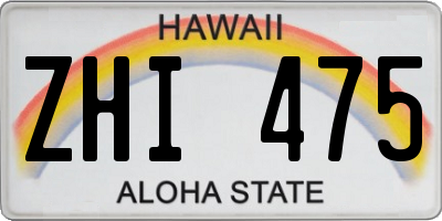 HI license plate ZHI475