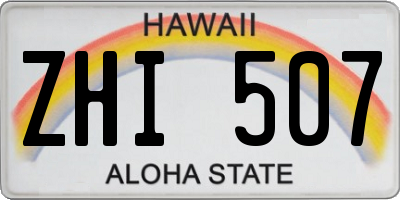 HI license plate ZHI507