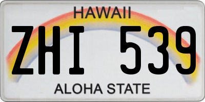 HI license plate ZHI539