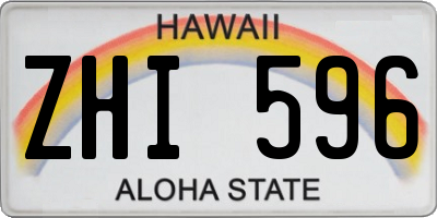 HI license plate ZHI596