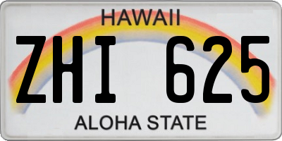 HI license plate ZHI625
