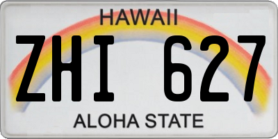 HI license plate ZHI627