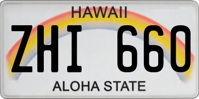 HI license plate ZHI660