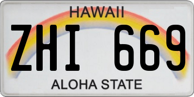 HI license plate ZHI669