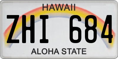 HI license plate ZHI684