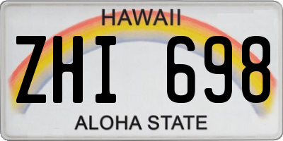 HI license plate ZHI698