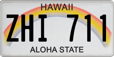 HI license plate ZHI711