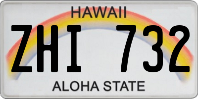 HI license plate ZHI732