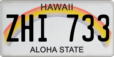 HI license plate ZHI733