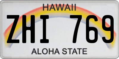 HI license plate ZHI769