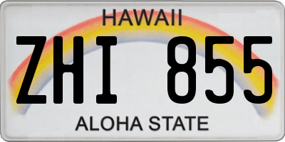 HI license plate ZHI855