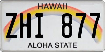 HI license plate ZHI877