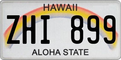 HI license plate ZHI899