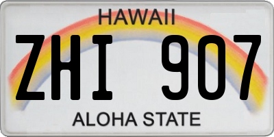 HI license plate ZHI907