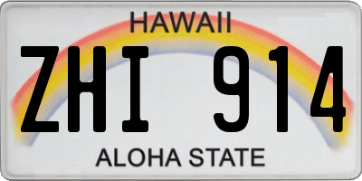 HI license plate ZHI914