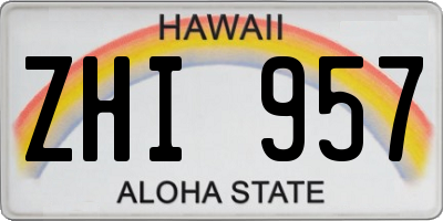 HI license plate ZHI957