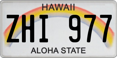 HI license plate ZHI977
