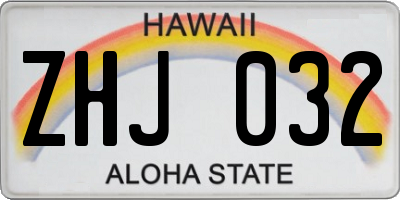 HI license plate ZHJ032