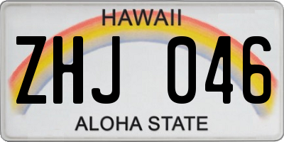 HI license plate ZHJ046