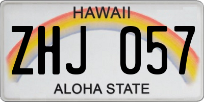 HI license plate ZHJ057